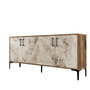 Hanah Home Consola Kiev Walnut y White Marble